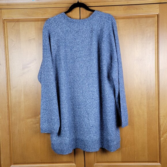 NWT Market & Spruce Ryann Blue Marled Textured Sweater - 2X - Picture 4 of 7